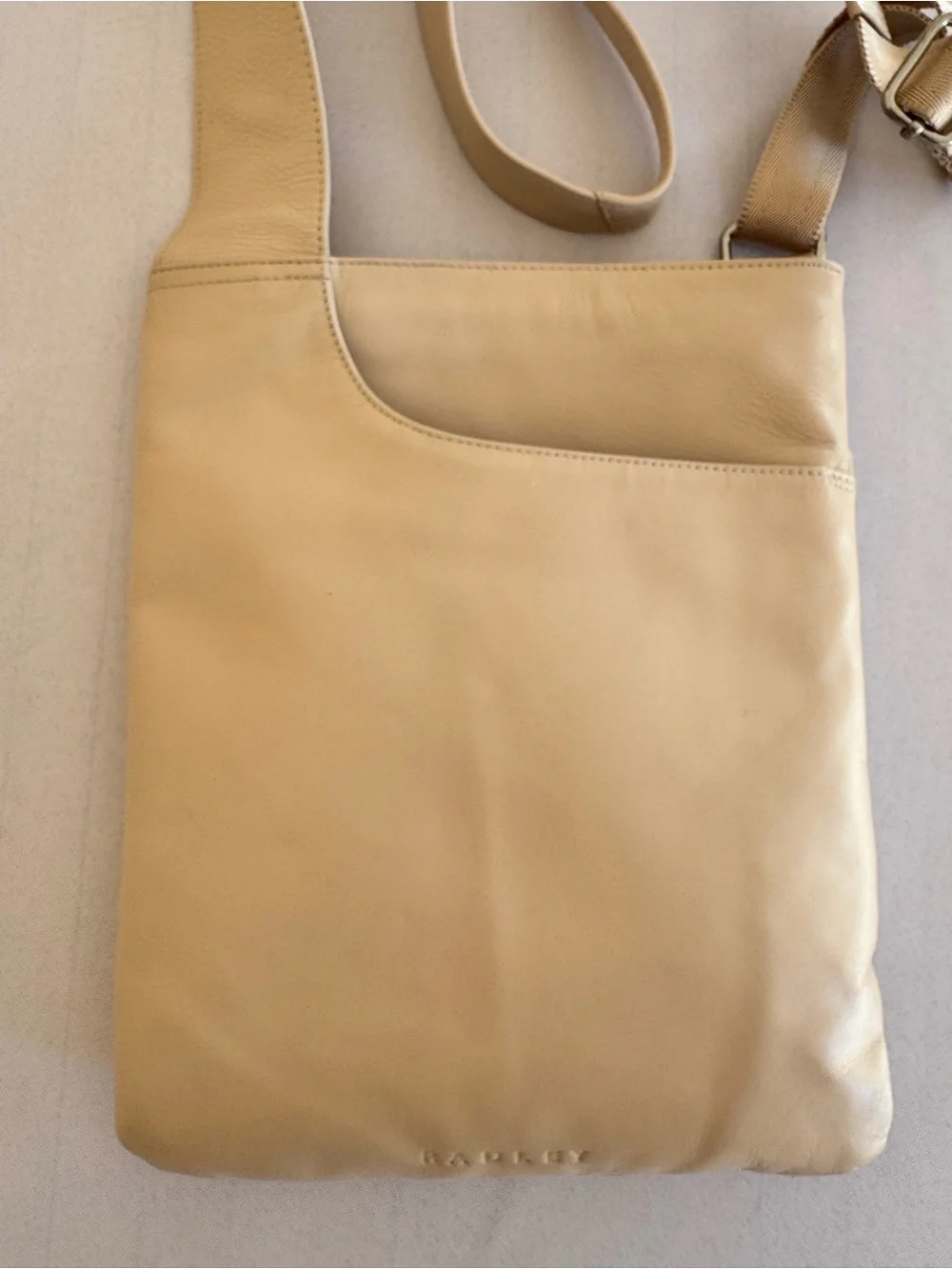 Radley London Iconic Zip-Top Leather Crossbody Pocket Bag in soft pedal pink